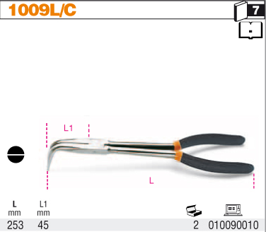 KLEŠTĚ PŮLKULATÉ DLOUHÉ VYHNUTÉ-MODEL 1009L