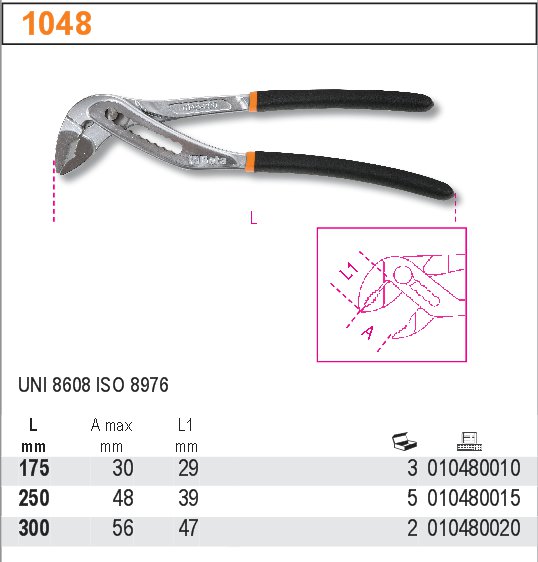 KLEŠTĚ SIKO RAMENA POTAŽENÁ PVC-MODEL 1048 175MM