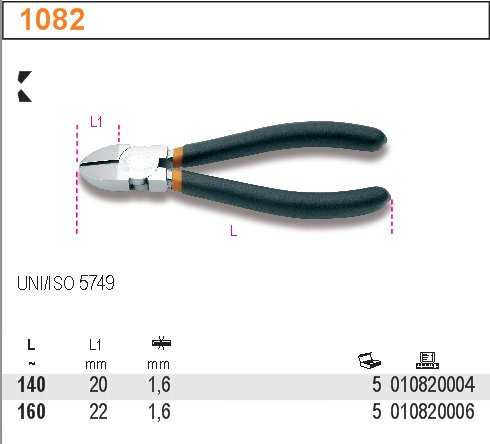 KLEŠTĚ ŠTÍPACÍ BOČNÍ QUALITY-MODEL 1082 140MM