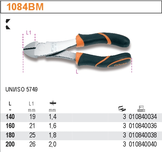 KLEŠTĚ ŠTÍPACÍ BOČNÍ ZESÍLENÉ-MODEL 1084BM 140MM