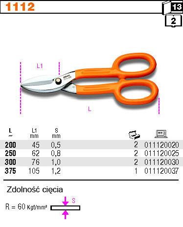 NŮŽKY NA PLECH-MODEL 1112 200MM