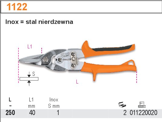 NŮŽKY PÁKOVÉ NA PLECH-MODEL 1122 250MM