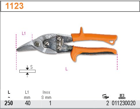 NŮŽKY PÁKOVÉ NA PLECH PRAVÉ-MODEL 1123 250MM