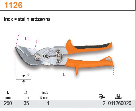 NŮŽKY PÁKOVÉ NA PLECH-MODEL 1126 250MM