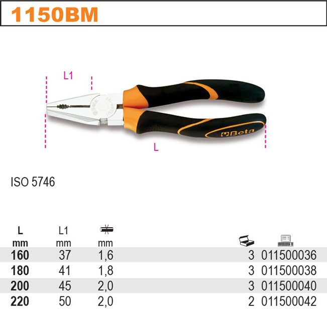 KLEŠTĚ KOMBINOVANÉ QUALITY-MODEL 1150BM 180MM