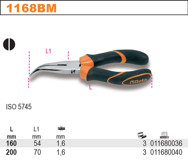 KLEŠTĚ PŮLKULATÉ VYHNUTÉ-MODEL 1168BM Q-TY BM160MM