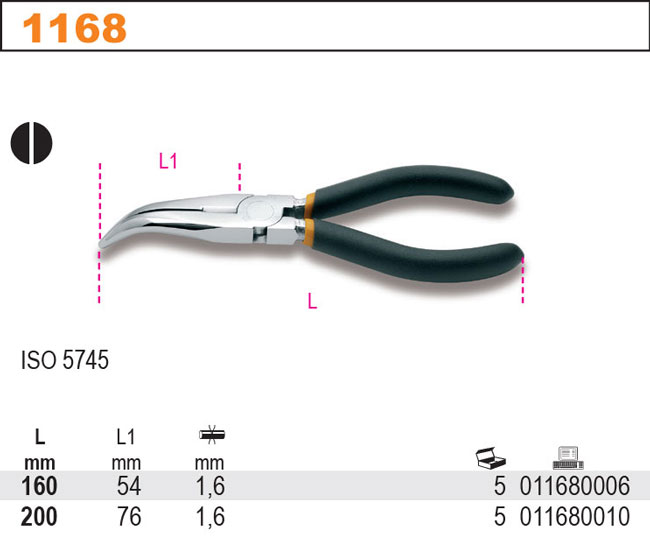 KLEŠTĚ PŮLKULATÉ VYHNUTÉ-MODEL 1168 Q-TY 200MM
