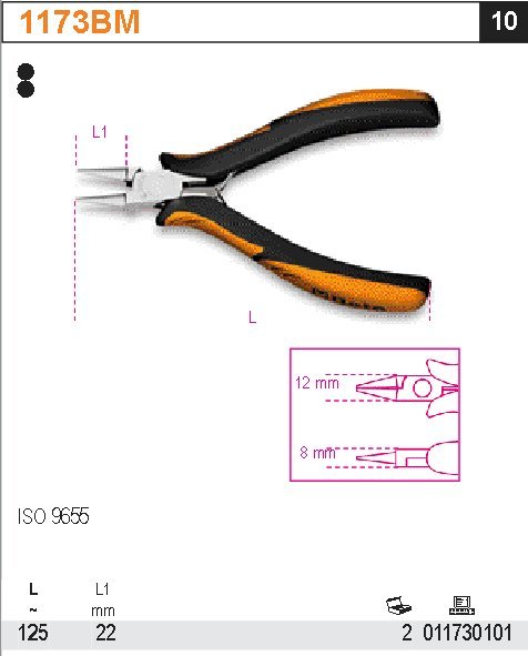KLEŠTĚ KULATÉ PRO ELEKTROTECHNIKY-MODEL 1173BM 125MM