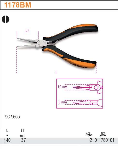 KLEŠTĚ PŮLKULATÉ PRO ELEKTROTECHNIKY-MODEL 1178BM 140MM