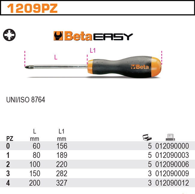 ŠROUBOVÁK KŘÍŽOVÝ EASY-MODEL 1209PZ PZ3 X150MM UNI/ISO 8764