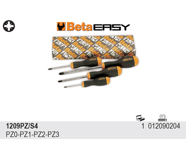 SADA ŠROUBOVÁKŮ KŘÍŽOVÝCH EASY-MODEL 1209PZ/S4 4 KS