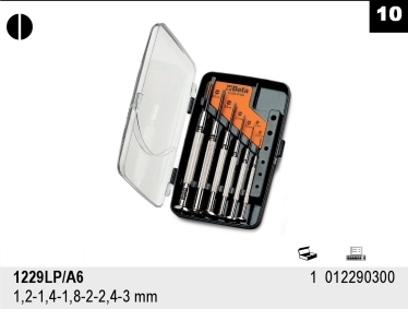 SADA ŠROUBOVÁKŮ PRECIZNÍCH PLOCHÝCH-MODEL 1229LP/A6 6 KS A 1.2 - 1.4 - 1.8 - 2 - 2.4 - 3 V KRABIČCE Z PVC