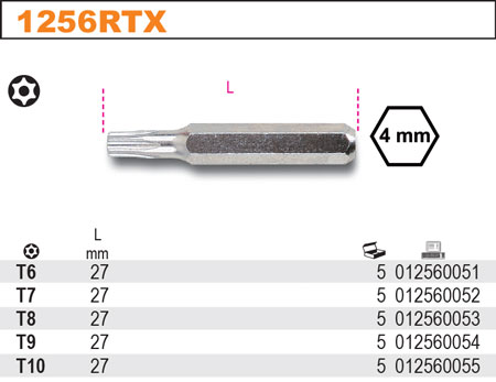 KONCOVKA ŠROUBOVACÍ PRECIZNÍ PROFIL RTX-MODEL 1256RTX T10