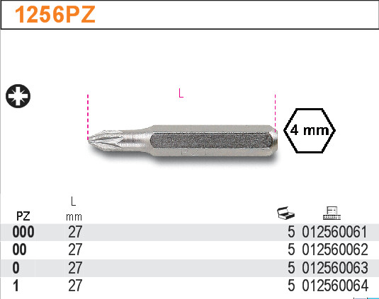 KONCOVKA ŠROUBOVACÍ PRECIZNÍ KŘÍŽOVÁ-MODEL 1256PZ PZ00
