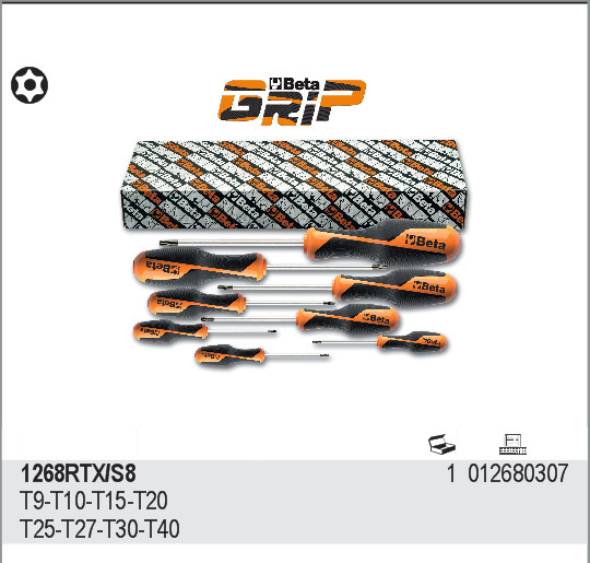 SADA ŠROUBOVÁKŮ PROFIL TAMPER RESISTANT TORX -MODEL 1268RTX/S8 8 KS