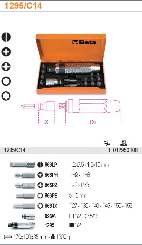 SADA ŠROUBOVÁK RÁZOVÝ + PŘÍSLUŠENSTVÍ-MODEL 1295/C14