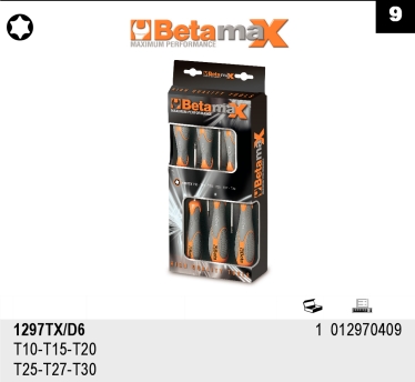 SADA ŠROUBOVÁKŮ BETAMAX PROFIL TORX-MODEL 1297TX/D6 6KS.