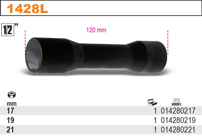 HLAVICE 1/2'' NA ŠROUBOVÁNÍ POŠKOZENÝCH ŠROUBŮ A MATIC-MODEL 1428L 21MM