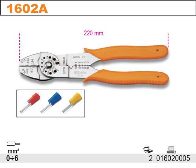 KLEŠTĚ ZATISKACÍ NA KABELOVÉ KONCOVKY-MODEL 1602A