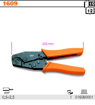 KLEŠTĚ ZATISKACÍ NA KABELOVÉ KONCOVKY-MODEL 1609 0,5-2,5MM