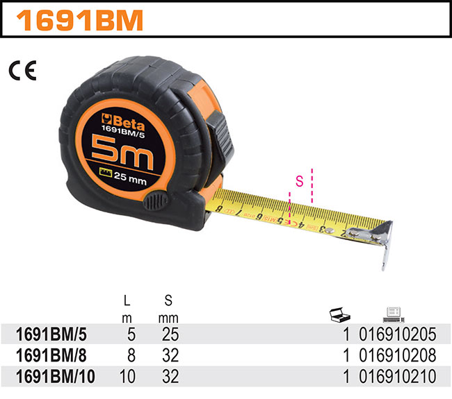 SVINOVACÍ METR TĚLO ABS-MODEL 1691BG 10MX25MM