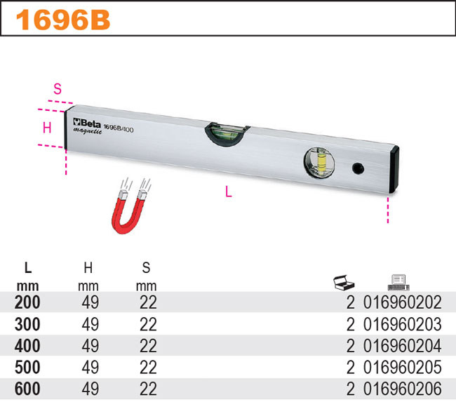 VODOVÁHA S 2 LIBELAMI-MODEL 1696B 600MM