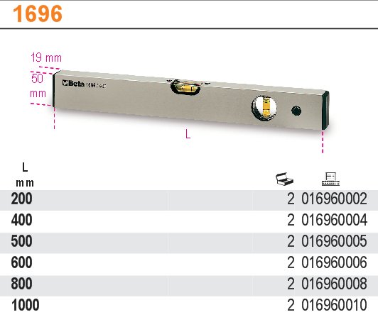 VODOVÁHA S 2 LIBELAMI-MODEL 1696 800MM