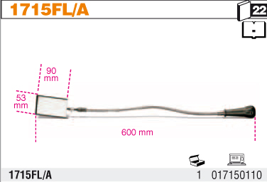 INSPEKČNÍ ZRCÁTKO OBDELNÍKOVÉ-MODEL 1715FL 600MM