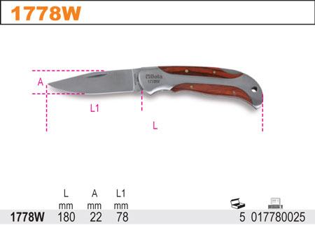 NŮŽ SKLÁDANÝ S OSTŘÍM Z NEREZ OCELI-MODEL 1778W