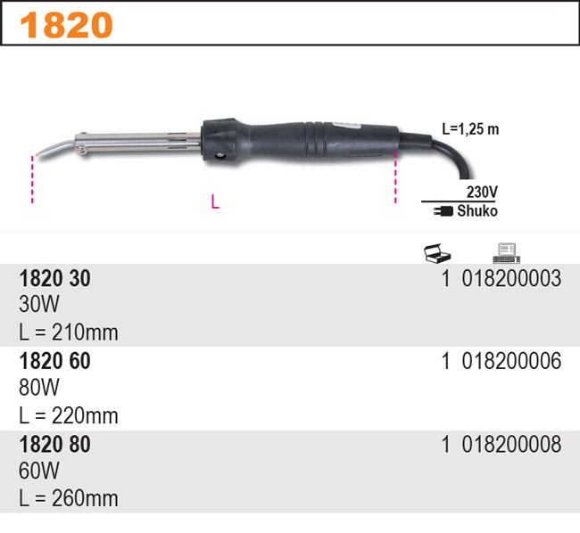 PÁJKA S HROTEM MĚDĚNÝM-MODEL 1820 30W/230V