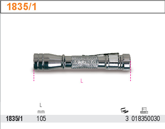 SVÍTILNA INSPEKČNÍ LED HLINÍKOVÁ-MODEL 1835 105MM