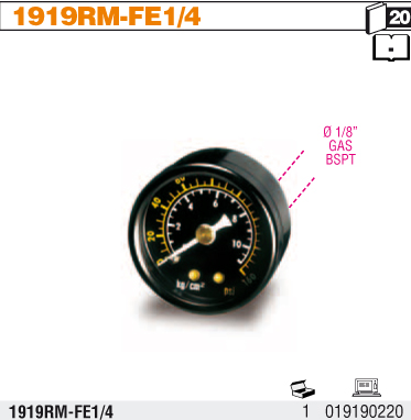 MANOMETR NÁHRADNÍ-MODEL 1919RM-FE1 PRO 1919FE/1/4