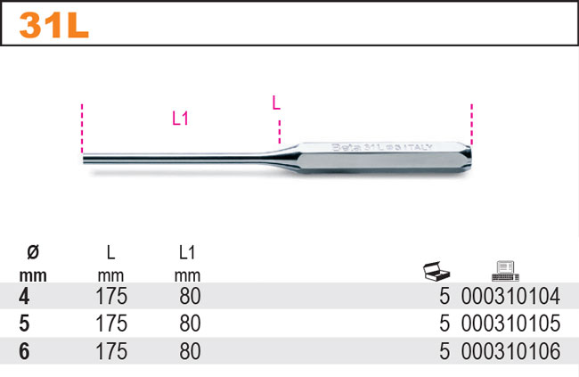 VYRÁŽEČ CYLINDRICKÝ DLOUHÝ-MODEL 31L FI 5X175 MM
