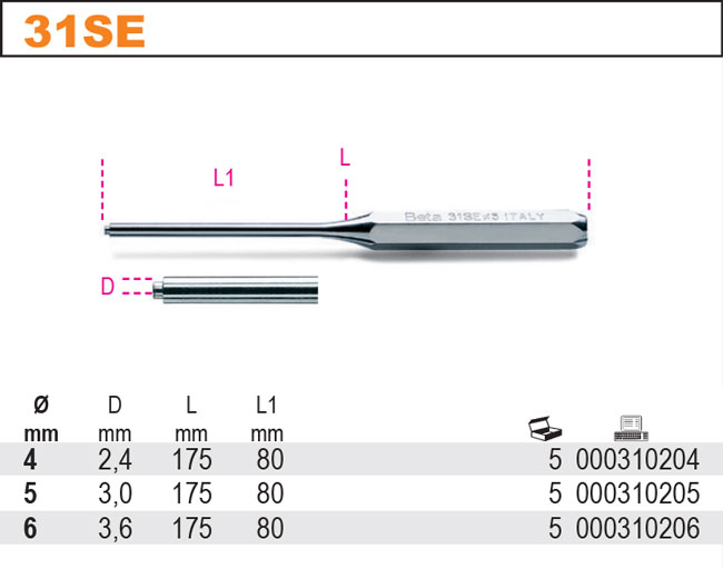 VYRÁŽEČ S ČEPEM-MODEL 31L FI 5X175 MM
