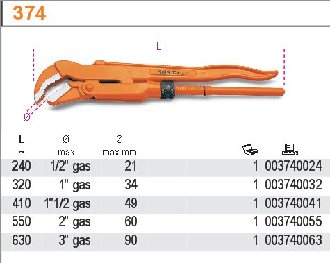 HASÁK NA TRUBKY-MODEL 374/410 FI 1.1/2''