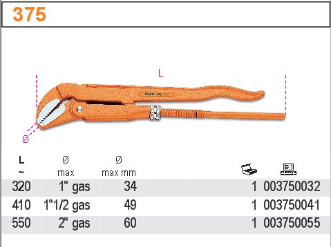 HASÁK NA TRUBKY-MODEL 375/410 FI 1.1/2''