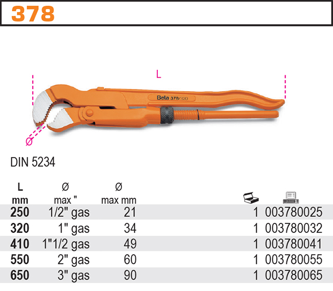 HASÁK NA TRUBKY-MODEL 378/320 FI 1''