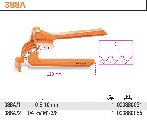 OHÝBAČKA TRUBEK-MODEL 388A/2 FI 1/4'' - 5/16'' - 3/8''