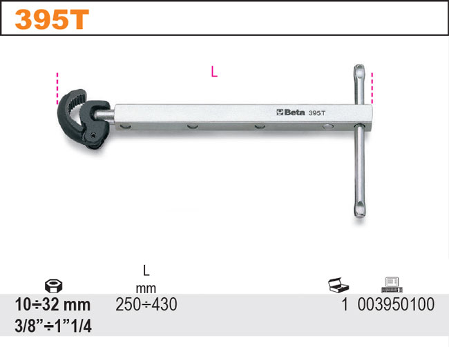VODOVODNÍ KLEŠTĚ KLOUBOVÉ-MODEL 395T FI 10 32 MM, 3/8''- 1.1/4'' S REGULOVANOU DÉLKOU RAMENE''