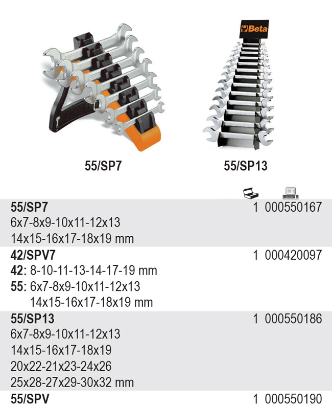 SADA PLOCHÝCH KLÍČŮ OBOUSTRANNÝCH-MODEL 55/SP7 7 KS 6-19MM, V UCHYTU