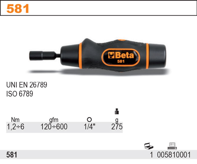 ŠROUBOVÁK MOMENTOVÝ-ROZSAH 1,2-6NM HNÍZDO 1/4'' BEZ STUPNICE