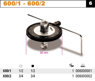 UKAZATEL ÚHLU DOTAŽENÍ MECHANICKÝ-MODEL 600/2 ZABÍRÁK 3/4''
