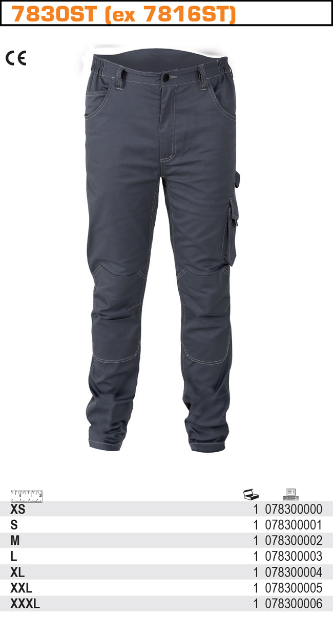 Pružné pracovní kalhoty Slim fit L