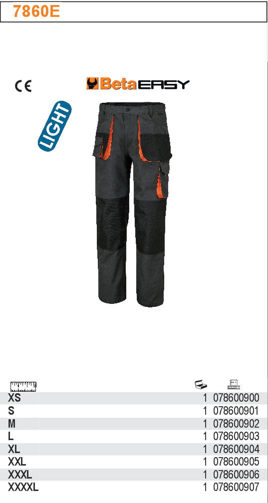 KALHOTY PRACOVNÍ EASY LIGHT MATERIÁL T/C VSTAVKY OXFORD 180GR ŠEDÉ-MODEL 7860E ROZMĚR  XXXXL