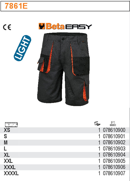 KALHOTY PRACOVNÍ EAASY LIGHT TYP BERMUDY MATERIÁL T/C VSTAVKY OXFORD 180GR ŠEDÉ-MODEL 7861E ROZMĚR XXXXL