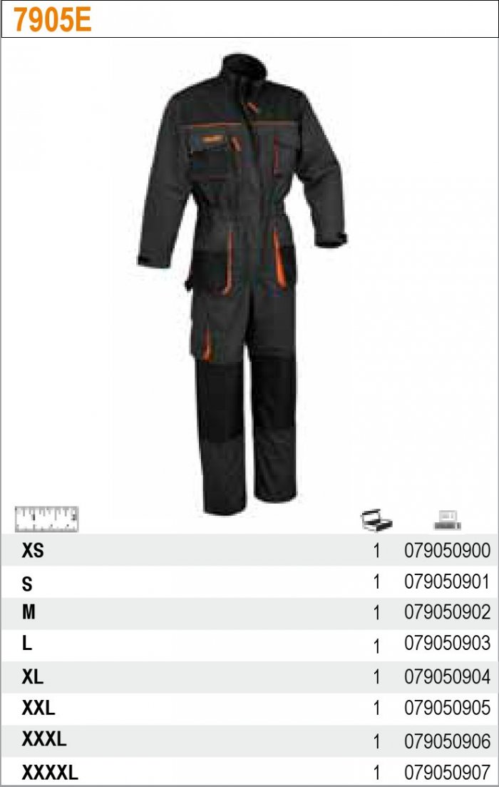 KOMBINÉZA PRACOVNÍ EASY PLÁTNO T/C VSTAVKY OXFORD 260GR ŠEDÁ-MODEL 7905E ROZMĚR XXL