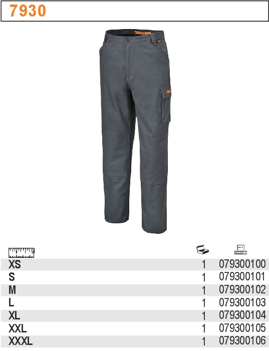 KALHOTY PRACOVNÍ 100% BAVLNA 260GR OCELOVĚ ŠEDÉ-MODEL 7930P ROZMĚR  XL