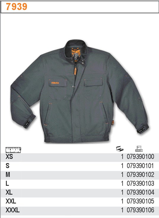 BUNDA PRACOVNÍ 100% BAVLNA 260GR OCELOVĚ ŠEDÁ-MODEL 7939P ROZMĚR  XXL