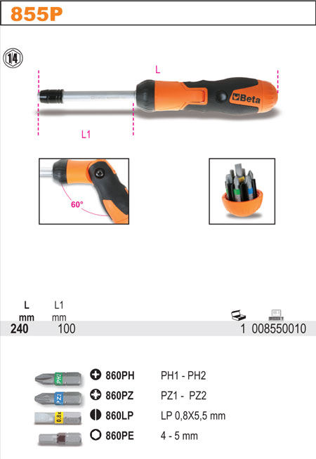MAGNETICKÝ DRŽÁK BITŮ S RUKOJETÍ-MODEL 855P