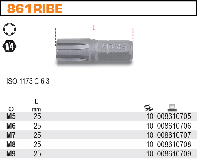BIT PROFIL RIBE-MODEL 861 RIBE 8